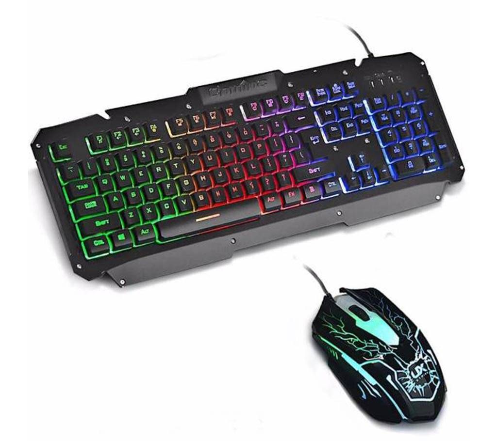 os tech led usb gaming board gaming mouse combo