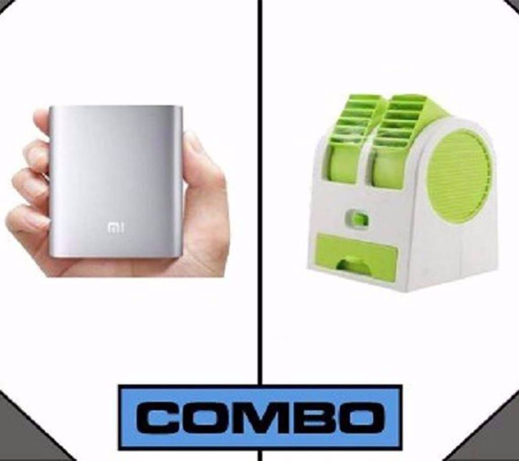 MI 10400mAhPower bank & USB Mini Air Cooler Combo