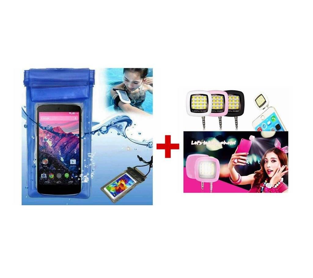 Portable 16 LED Flashlight + Waterproof mobile phone pouch bag selaphi (COMBO)