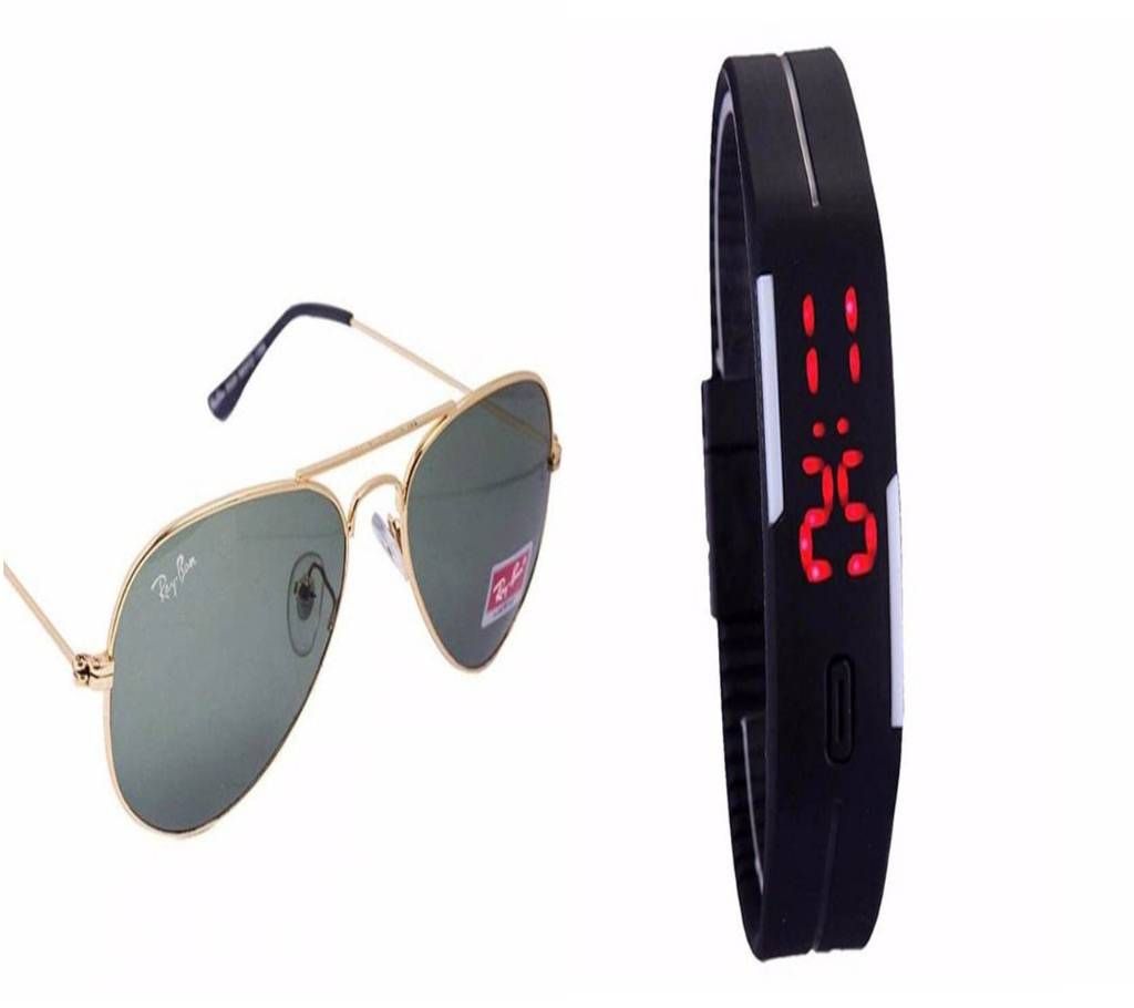 Ray ban sunglass+LED watch