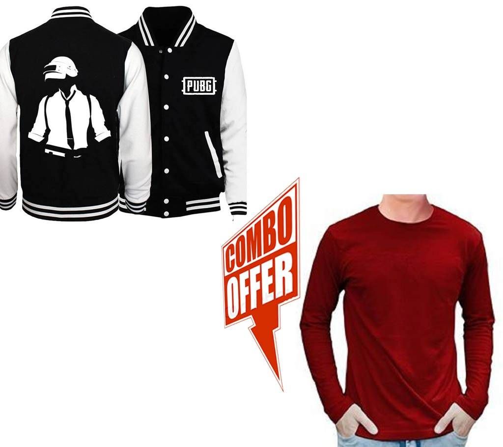 Mens Winter Jacket+Full sleeve Cotton Tshirt for men Combo offer 