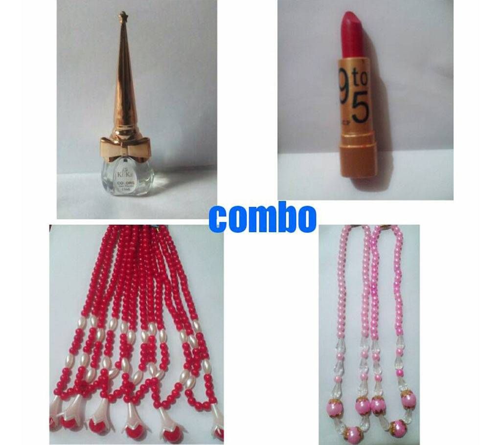 2 necklace+nail polish+lipstick combo offer 