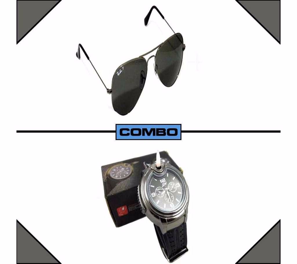Combo Of Lighter Watch + RayBan Sunglasses (Copy) - 20% Discount