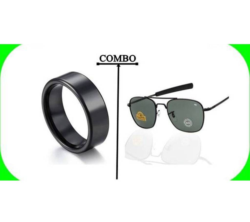 Combo of Black Finger Ring + AO Men's Sunglasses (Copy)