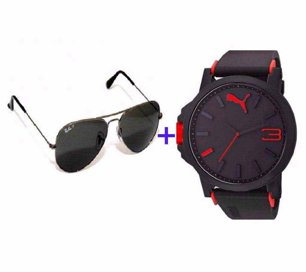 RAY BAN sunglasses+ PUMA wrist watch-copy combo 