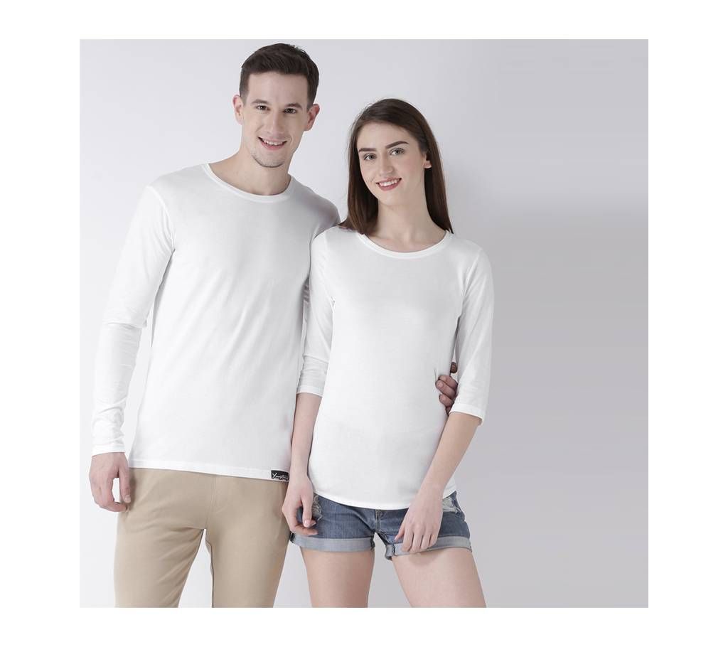 Ladies and Gents White T-Shirt Combo