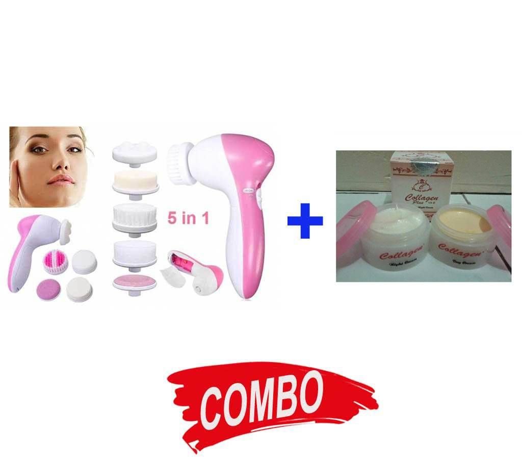 5 IN 1 BEAUTY CARE MASSAGER+Collagen - Day & Night Cream Combo im09