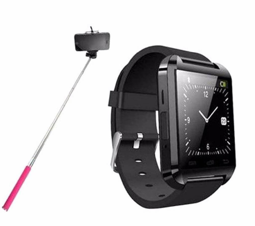 Q2B Smart Bluetooth Watch With Selfie Stick combo 