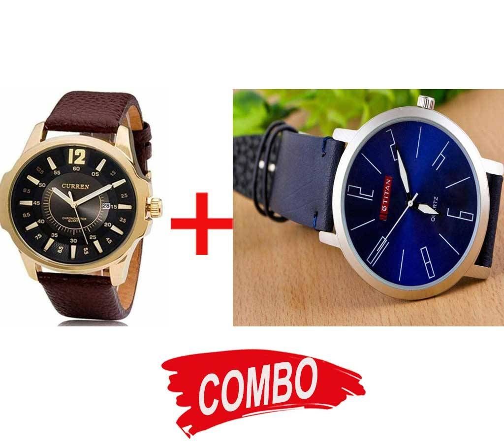 Titan (Copy) Gents Wristwatch + Curren Gents Wristwatch (Copy) Combo offer