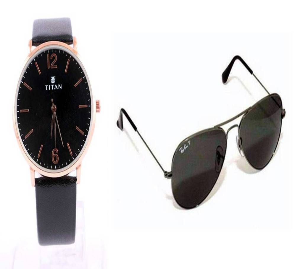 Analog Wrist Watch + Sunglasses For Men Combo Offer 