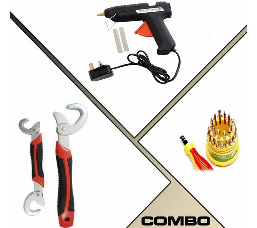 Snap & Grip Tool+Hot Melt Glue Gun+31 in 1 Tools kit Combo 