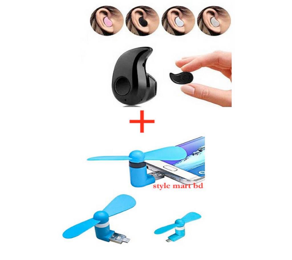 MINI BLUETOOTH EARPHONEUSB + OTG Fan  Combo Offer