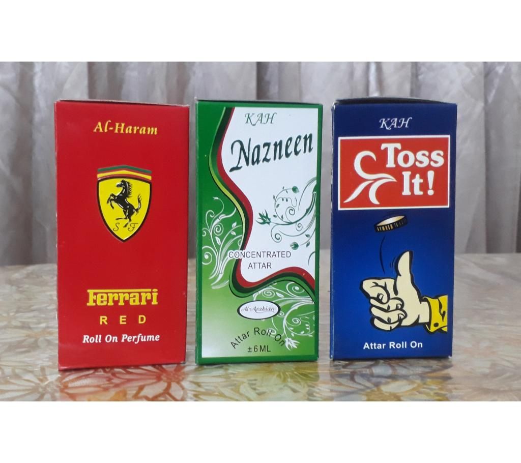  3pcs Perfume Combo Offer(Ferrari Nazneen & Toss it)-6ml-France 