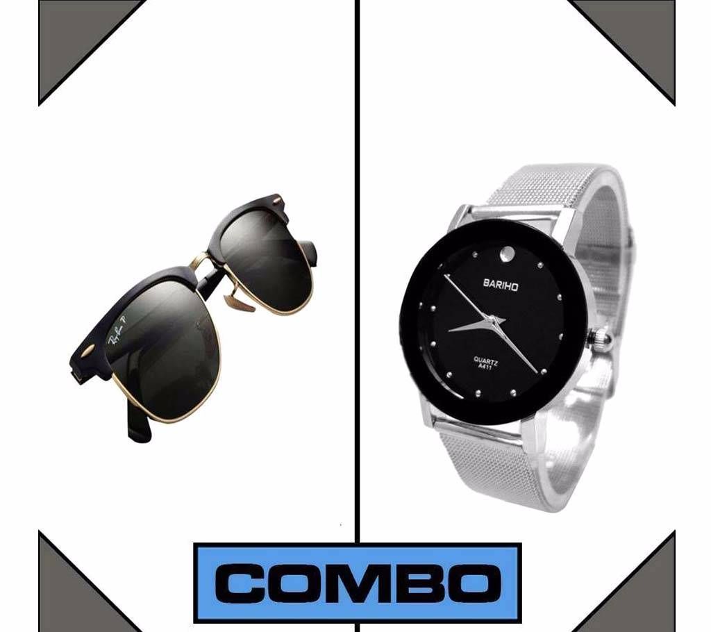 Bariho Men's Watch + Ray Ban Sunglasses (Copy) Combo Offer