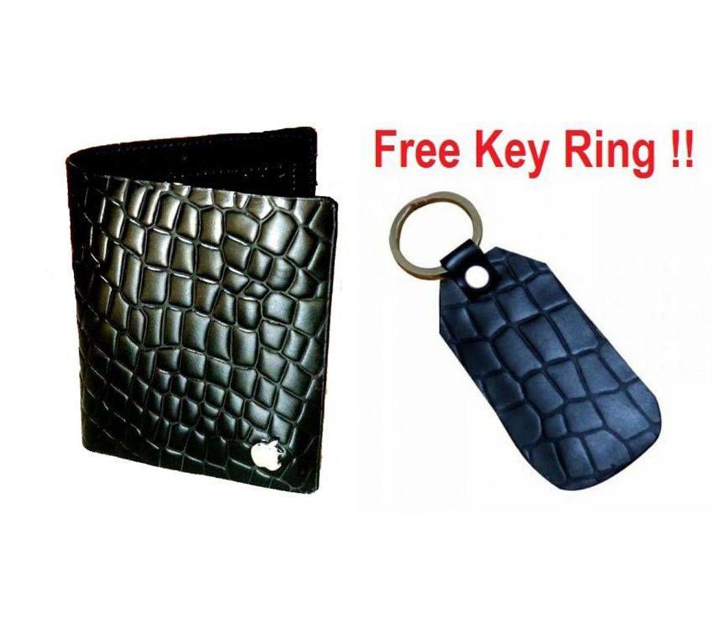 Combo of apple printed gents Wallet + Key ring  - 20% Discount