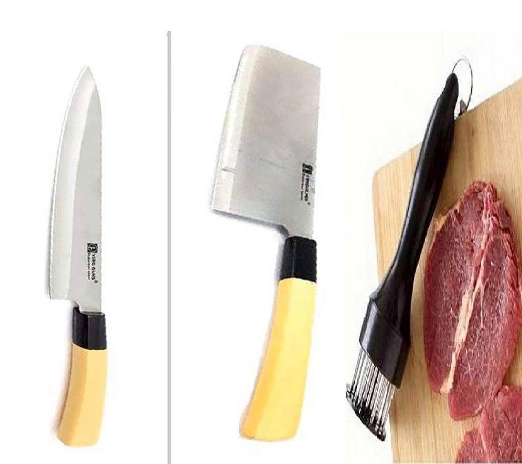 combo of Kitchen Knife + Wood Handle Slim Kitchen Knife + Wood Handle Slim Kitchen Naif 