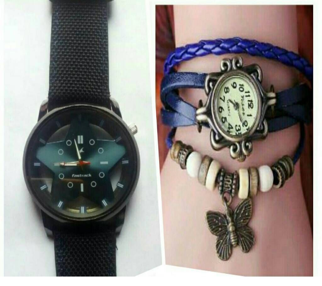 Fastrack Gents Watch+Ladies Bracelet Watch
