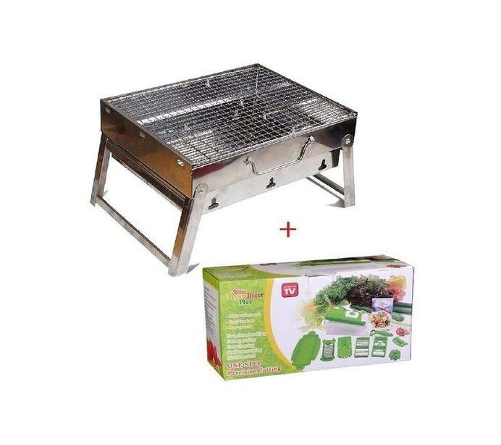 Outdoor Portable BBQ Stove and Nicer Dicer Plus - Combo