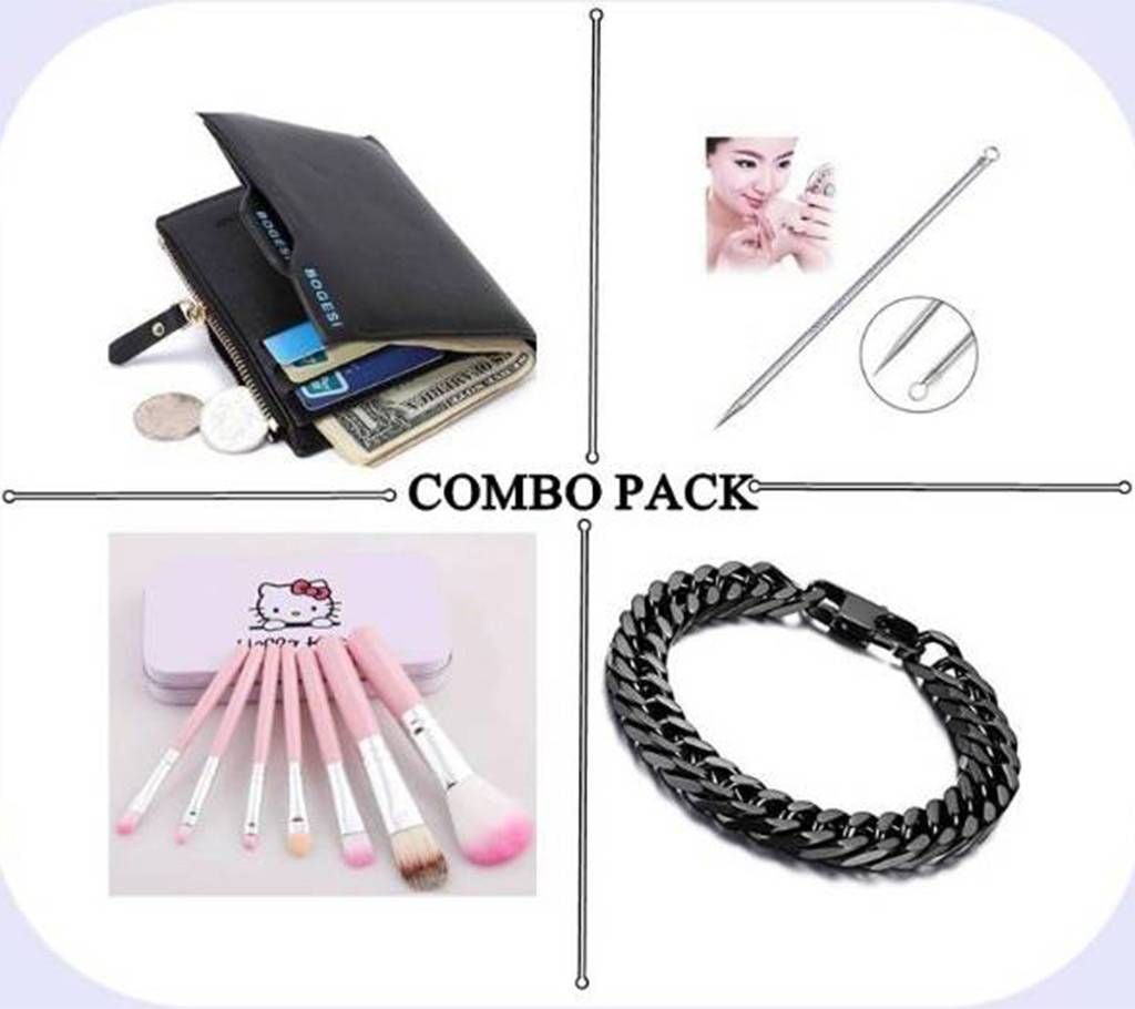 Wallet+Bracelet+Blackhead Remover+Makeup Brush Combo