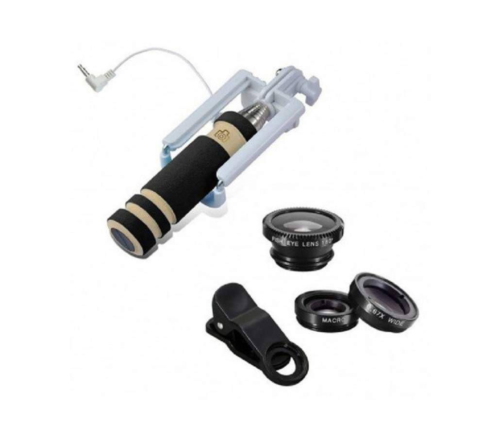 Selfie Stick & Universal Clip Lens Combo Offer