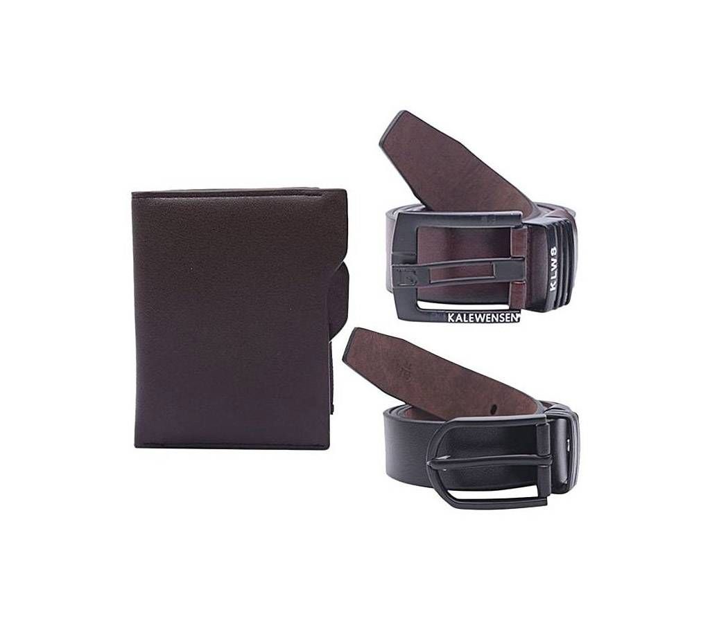 Combo Pack of Leather Belt and Wallet For Men