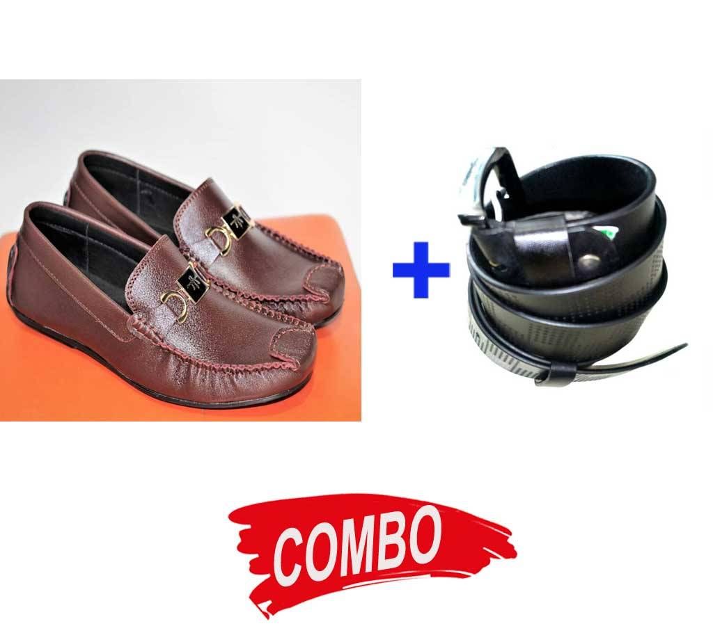 Gents Casual Leather Loafer + Gents Leather Belt Combo Offer