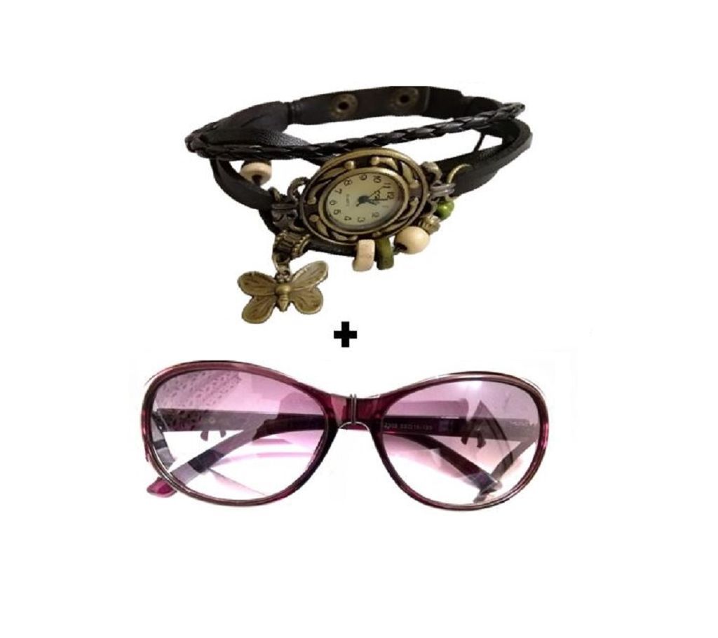 Ladies wrist Watch+ Sun-glass Combo offer 