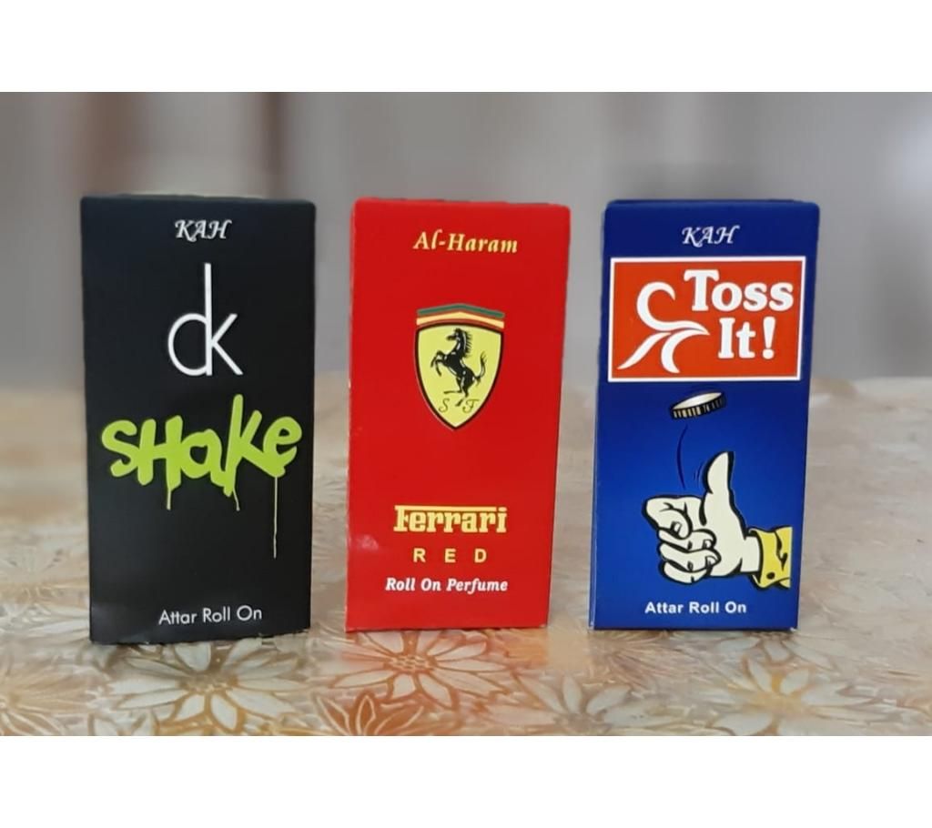 3pcs Perfume Combo Offer(Ferrari, Ck Shake & Tossit)-6ml-France 