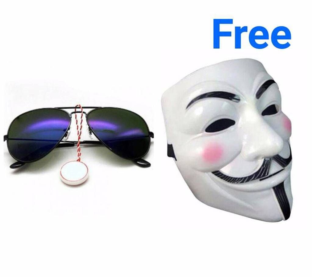 RAY BAN Sunglasses(copy)+Anonymous Mask Combo 
