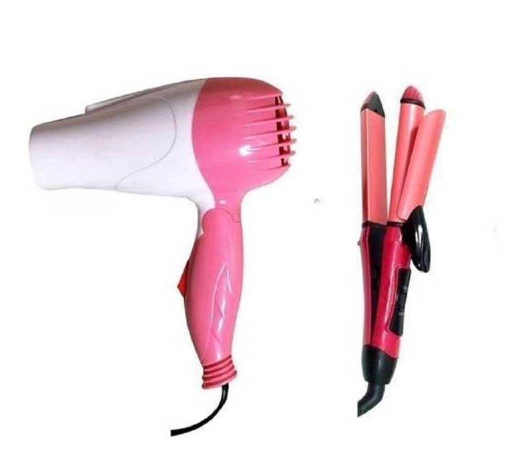 Hair Straightener and Hair Dryer Combo Pack