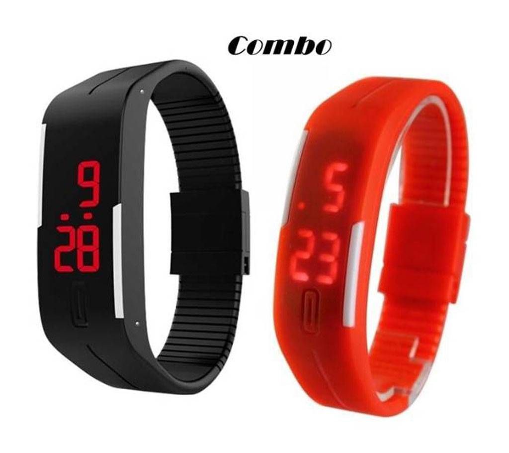 Stylish LED Bracelet Watch (Pack of 2 Combo) 