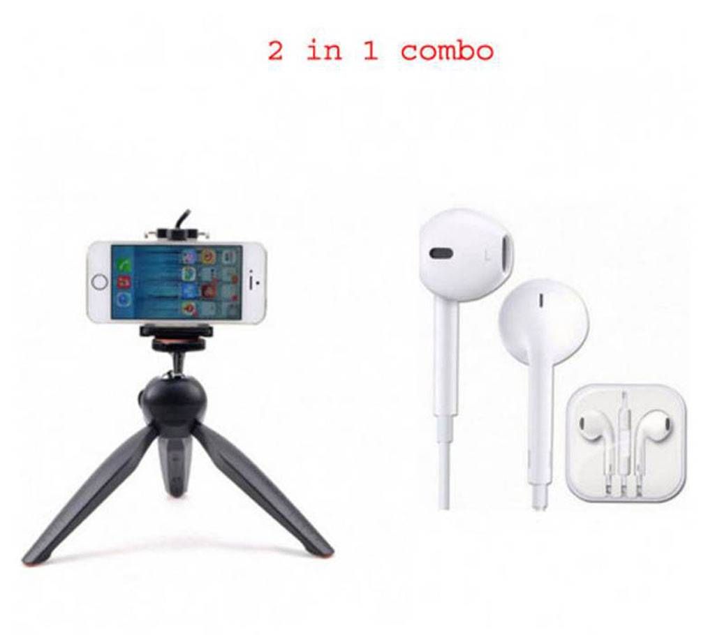 YunTeng Mini Tripod + AppleEarphone (Copy) combo offer