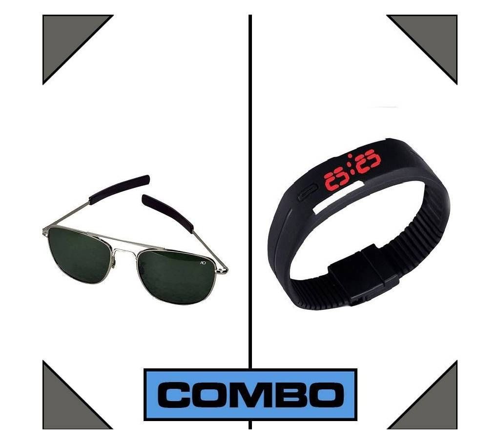 Ao Sunglasses & Led Watch Combo