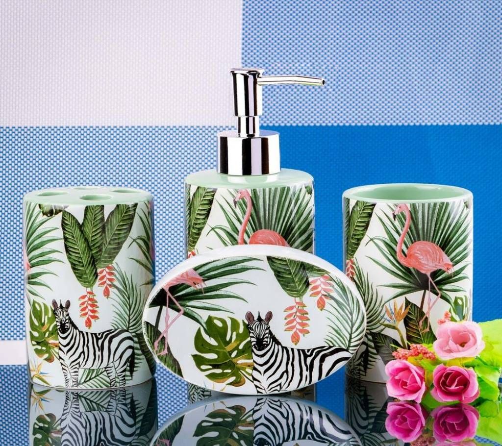 Bathroom Accessory Set, Ceramics 4 Piece