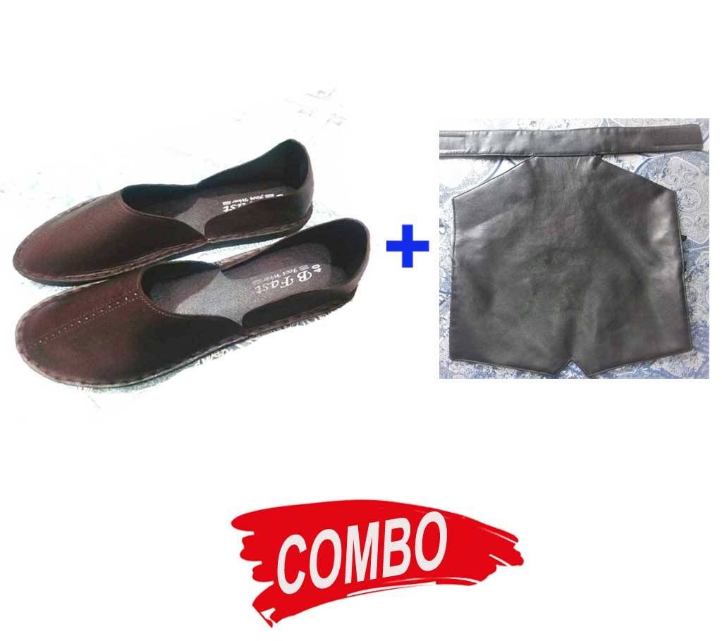 Leather Chest Guard + Gents Leather Sandal Combo Offer