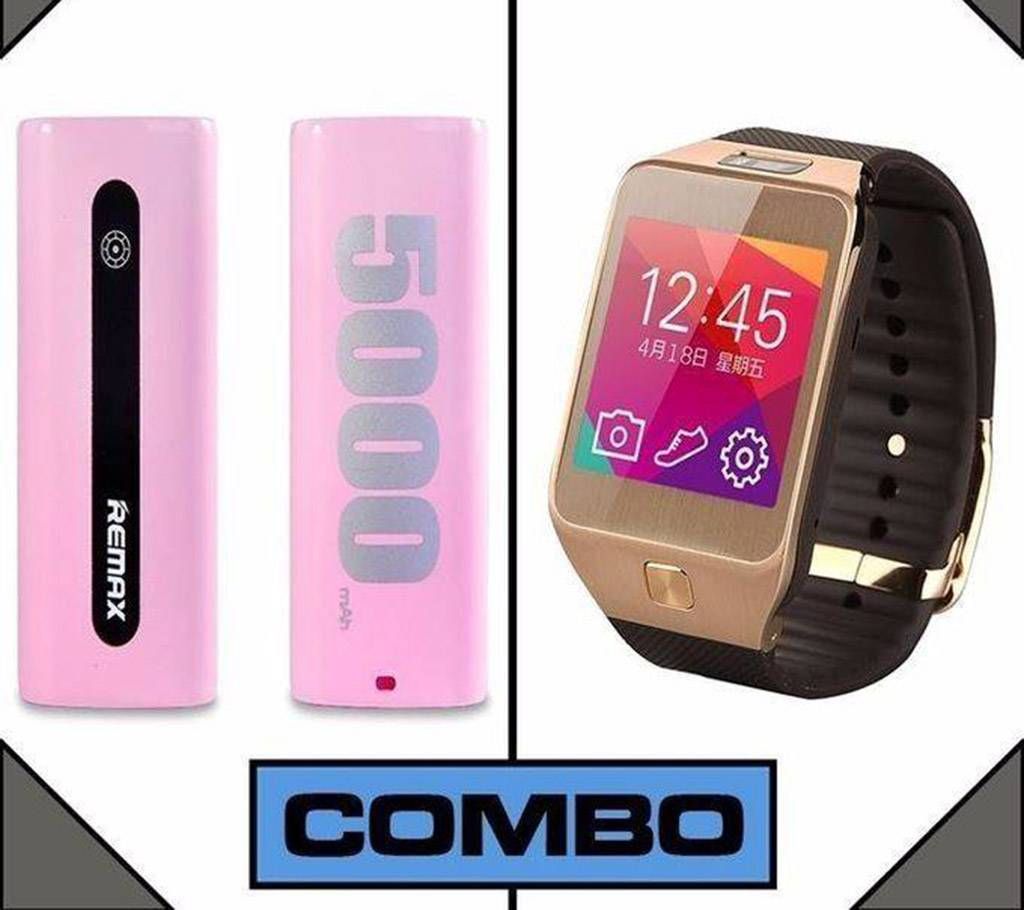 Combo of 5000mAh Power Bank & G2 Smart Watch 