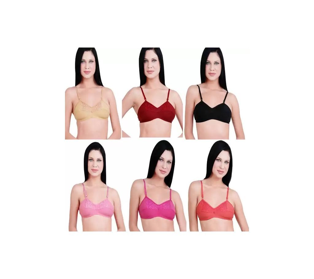 Multicolor Cotton Air Bra For Women 6Pcs..