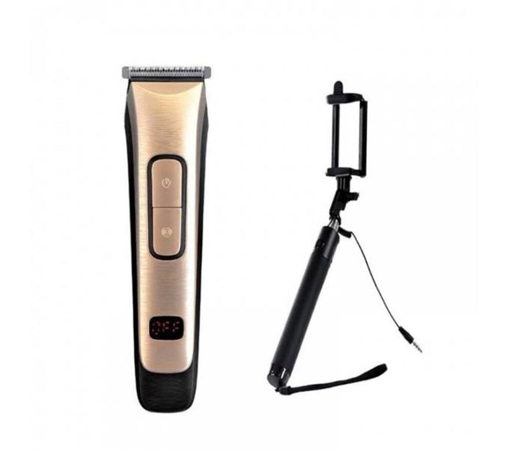 Kemei KM-236 Electric Trimmer and Selfie Stick Combo