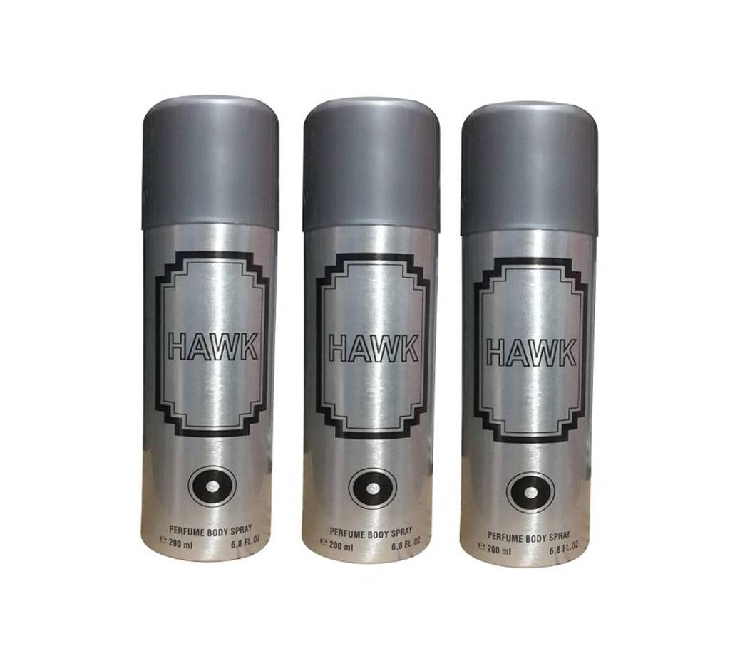 Hawk Body Spray Silver - 75ml 3pcs combo