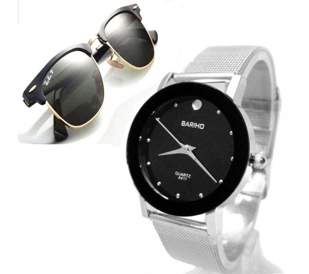 Bariho gents wrist watch+RAY BAN gents watch (copy)- combo 