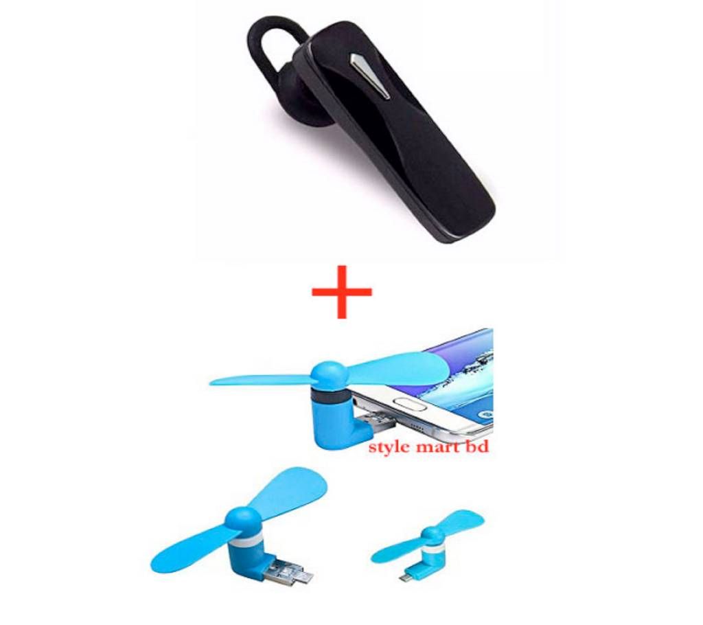 Bluetooth Stereo Headset + OTG Fan Combo Offer