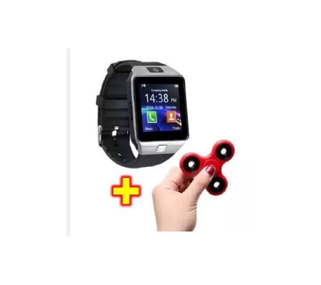 Pack of 2 - DZ09 Smart Watch SIM Supported and Fidget Spinner - Multicolor-GNG
