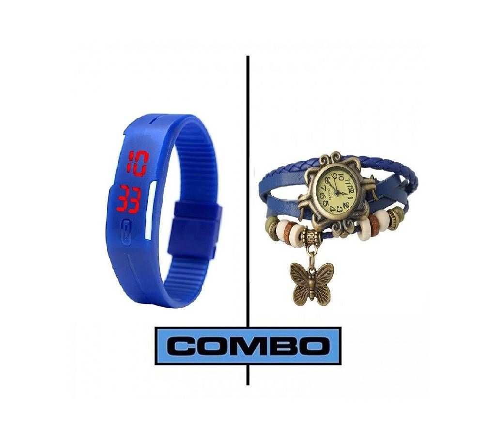 LED WATCH + Ladies Watch Combo 