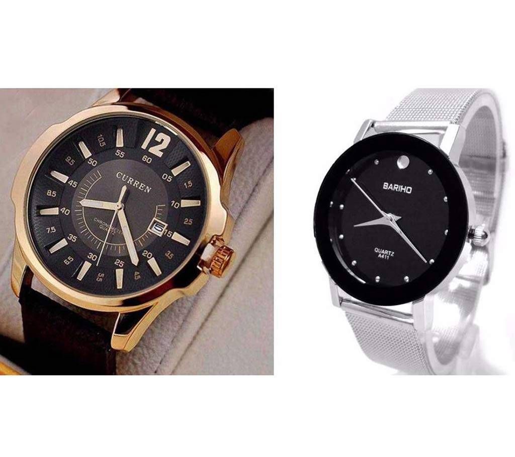 Curren Gents watch and Bariho ladies watch combo offer