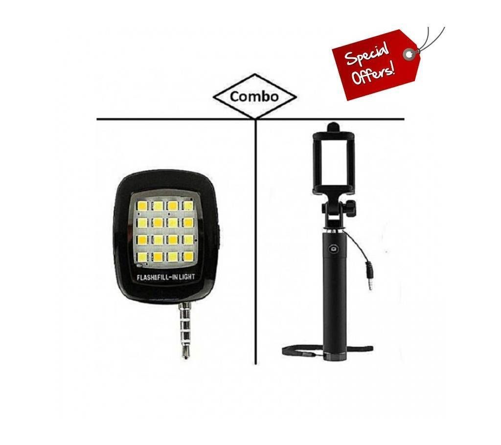 16 LED Selfie Flash Lights & Selfie Stick