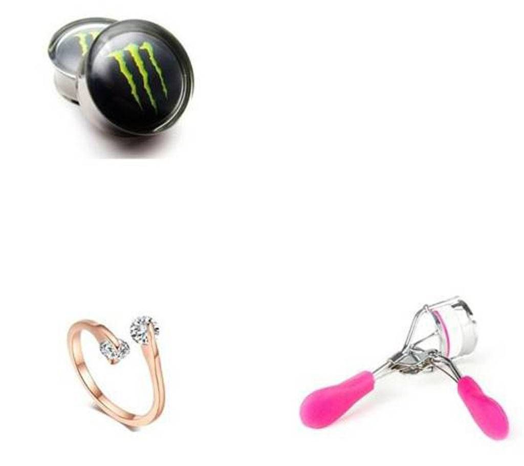 Finger Ring-Eyelash Curler-Ear Ring Combo Offer