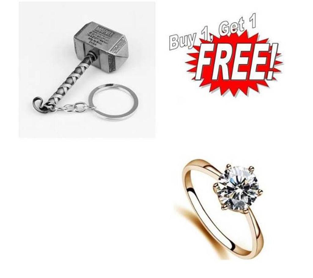 Buy One Finger Ring & Get One Thor Metal Key Chain Free