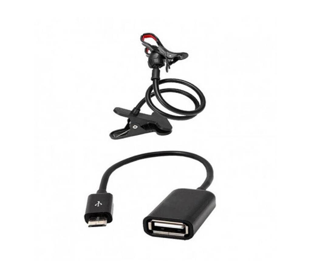 Combo Of 360 Rotate Stand & Micro USB OTG Cable-03