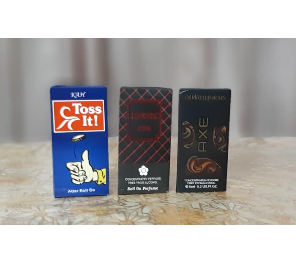 3pcs Perfume Combo Offer(Axe, Havoc & Toss it)-6ml-France