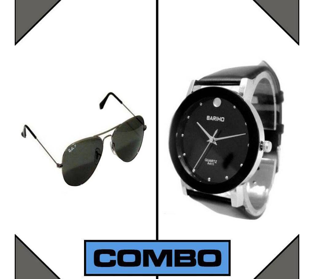 Bariho Watch & men's Sunglasses Combo
